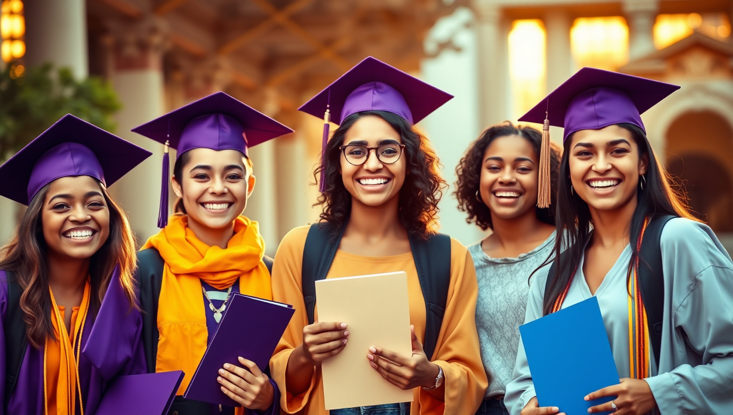 Successful student celebrating achievement